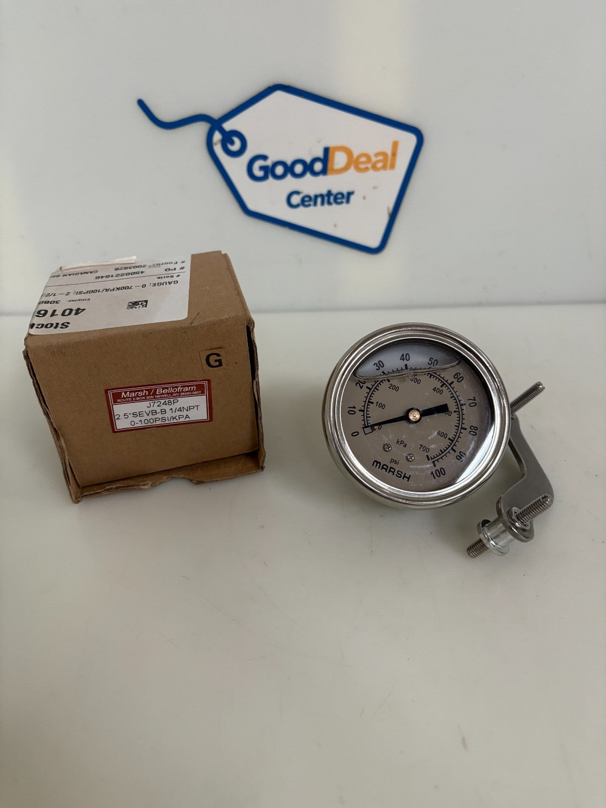 MARSH/BELLOFRAM PRESSURE GAUGE 0-100PSI #J7248 P