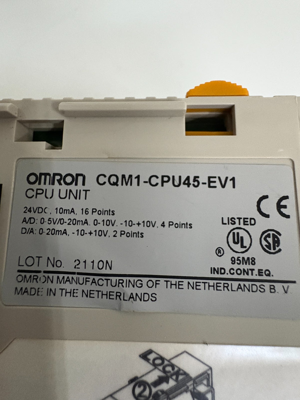 OMRON SYSMAC CQM1 CPU45-V1 PROGRAMMABLE CONTROLLER