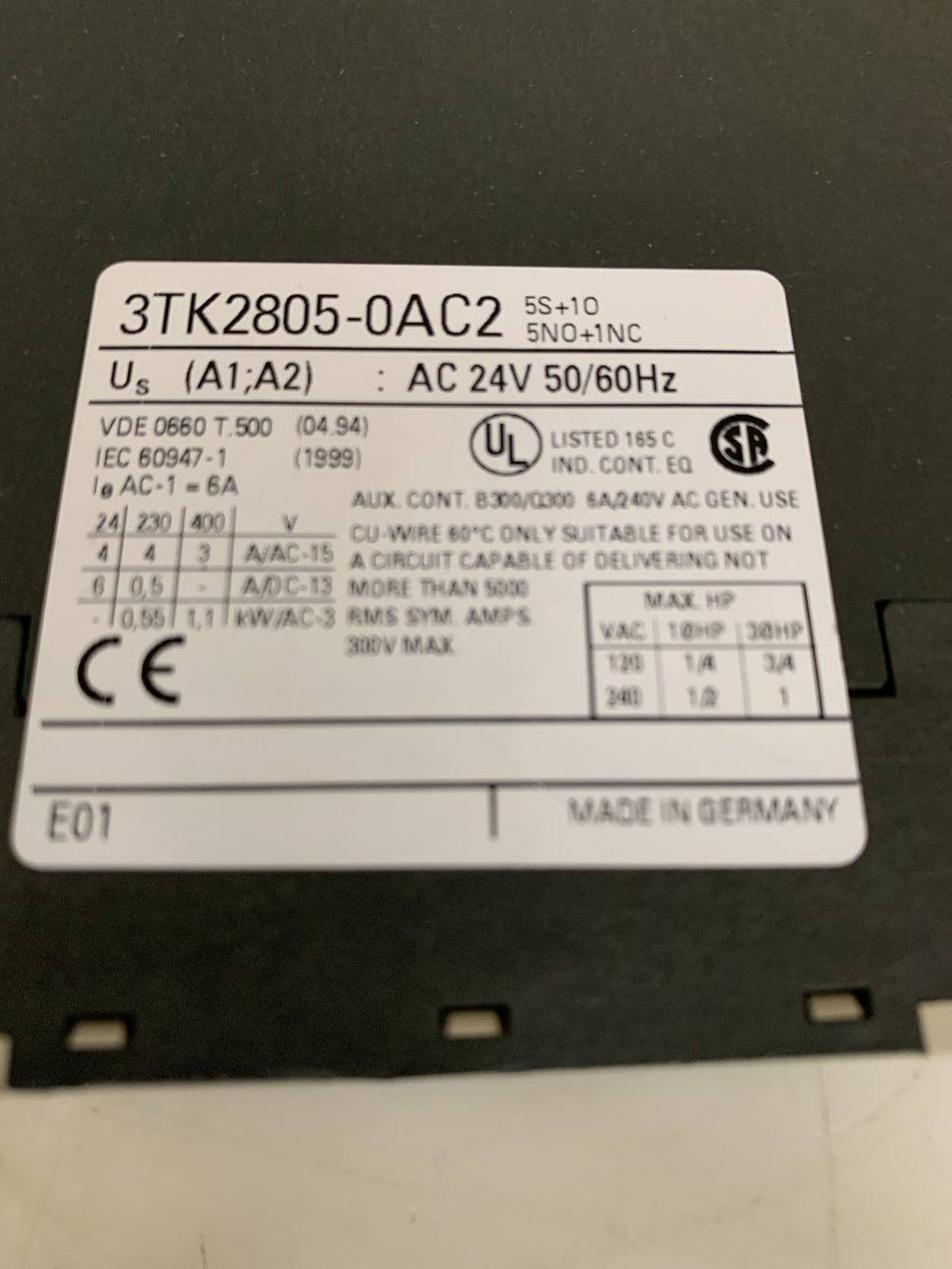 SIEMENS MOTOR CONTROLLER 3TK 2805-OAC2