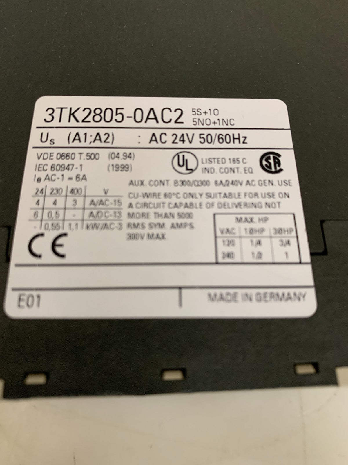 SIEMENS MOTOR CONTROLLER 3TK 2805-OAC2