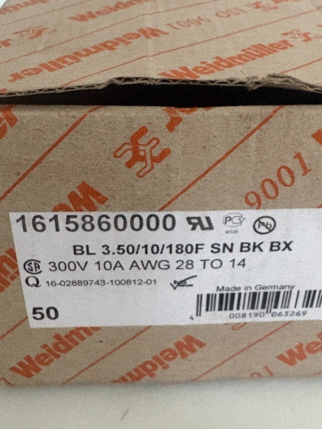 LOT OF 48 WEIDMULLER PCB FEMALE 10 POLES CONNECTOR 16158600004