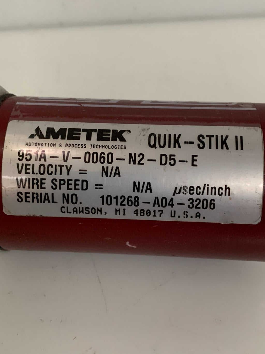 AMETEK QUIK-STIK II LINEAR DISPLACEMENT TRANSDUCER 951A-V-0060-N2-D5-E2