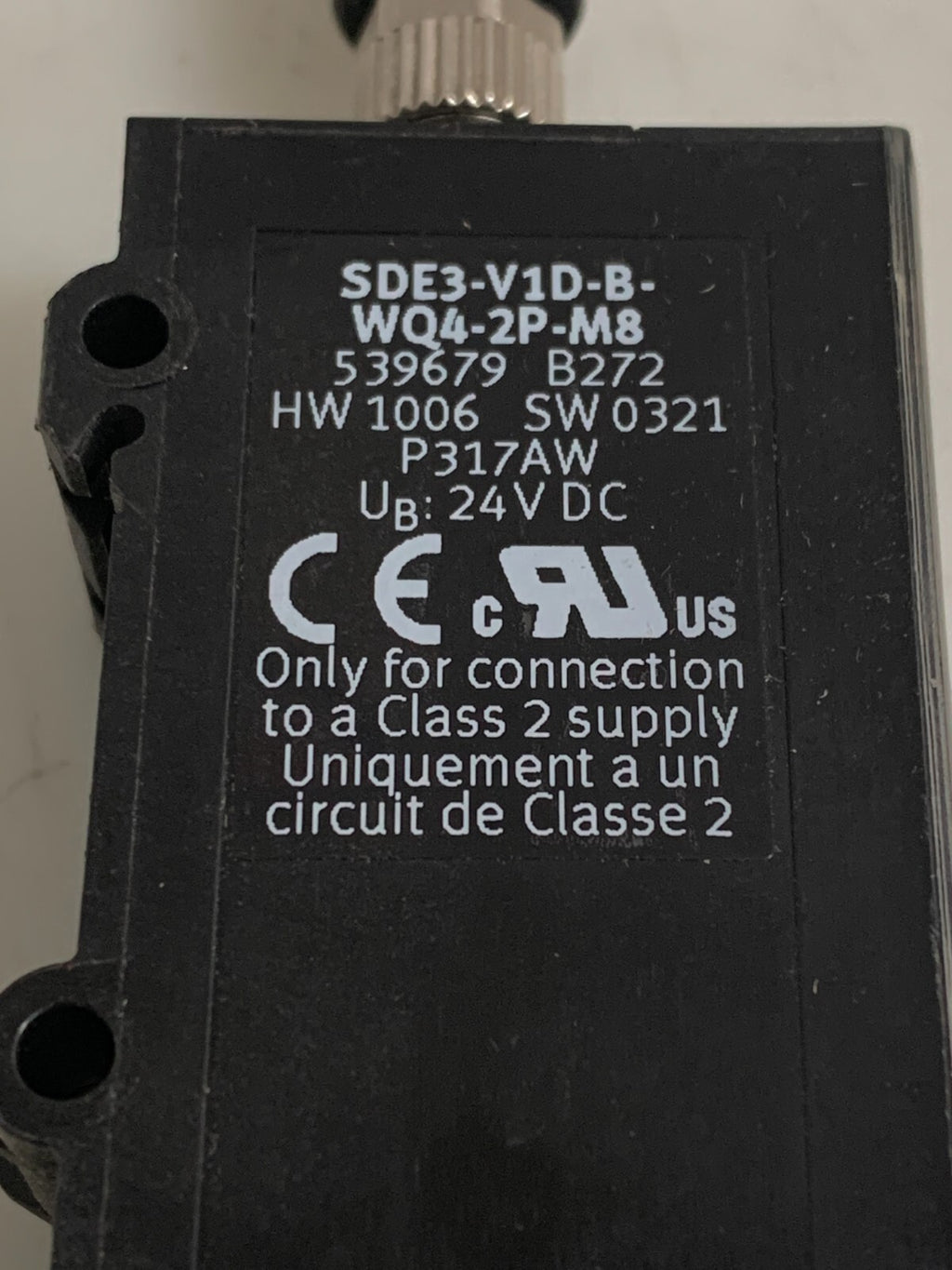 FESTO PRESSURE SENSOR 539679 B272 SDE3-V1D-B-WQ4-2P-M8 W/MURR CONNECTOR