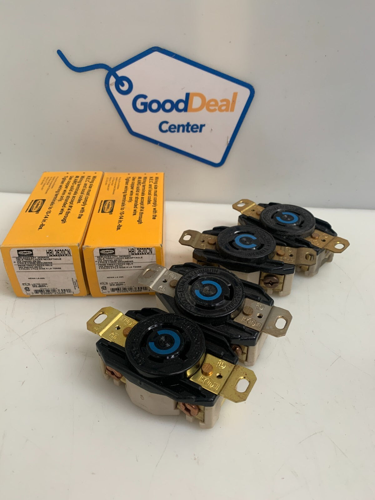 Lot of 6 Hubbell Hbl2620cn Twist-Lock Receptacle 30A 2 Pole 3 Wire