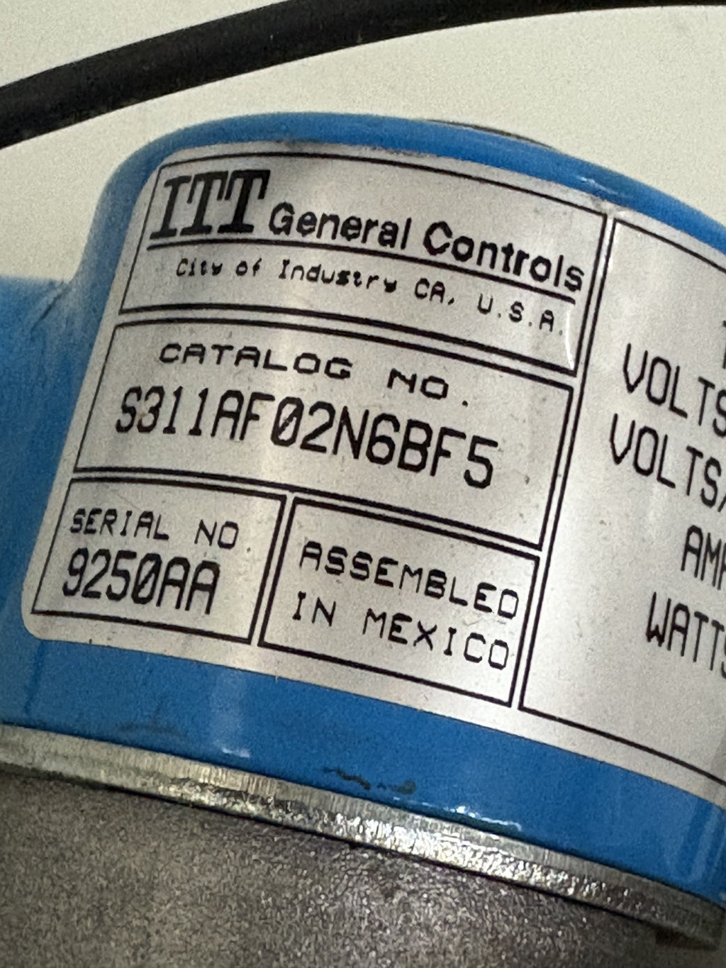 ITT GENERAL CONTROLS SOLENOID 2 WAY VALVE  S311AFA2N6BF52