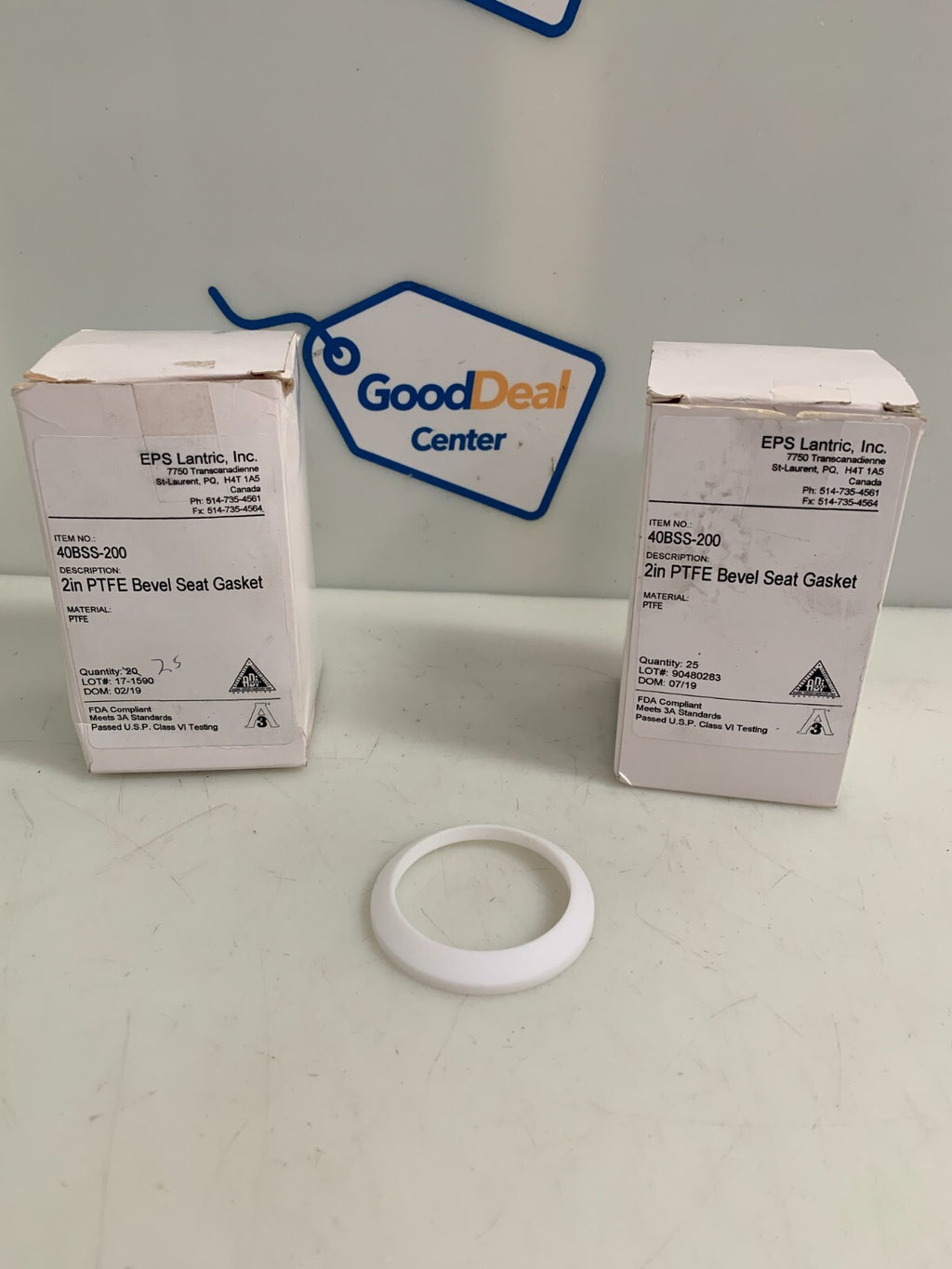 Lot of 48 EPS Lantric 40BSS-200 2" PTFE Bevel Seat Gasket