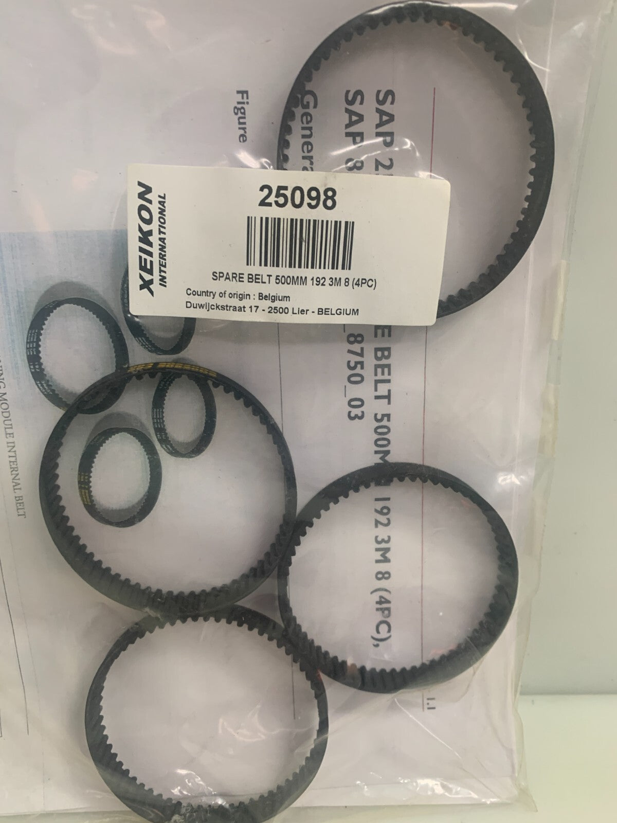 Bag of 4  Xeikon 500MM Spare Belts 25098 192 3M 8