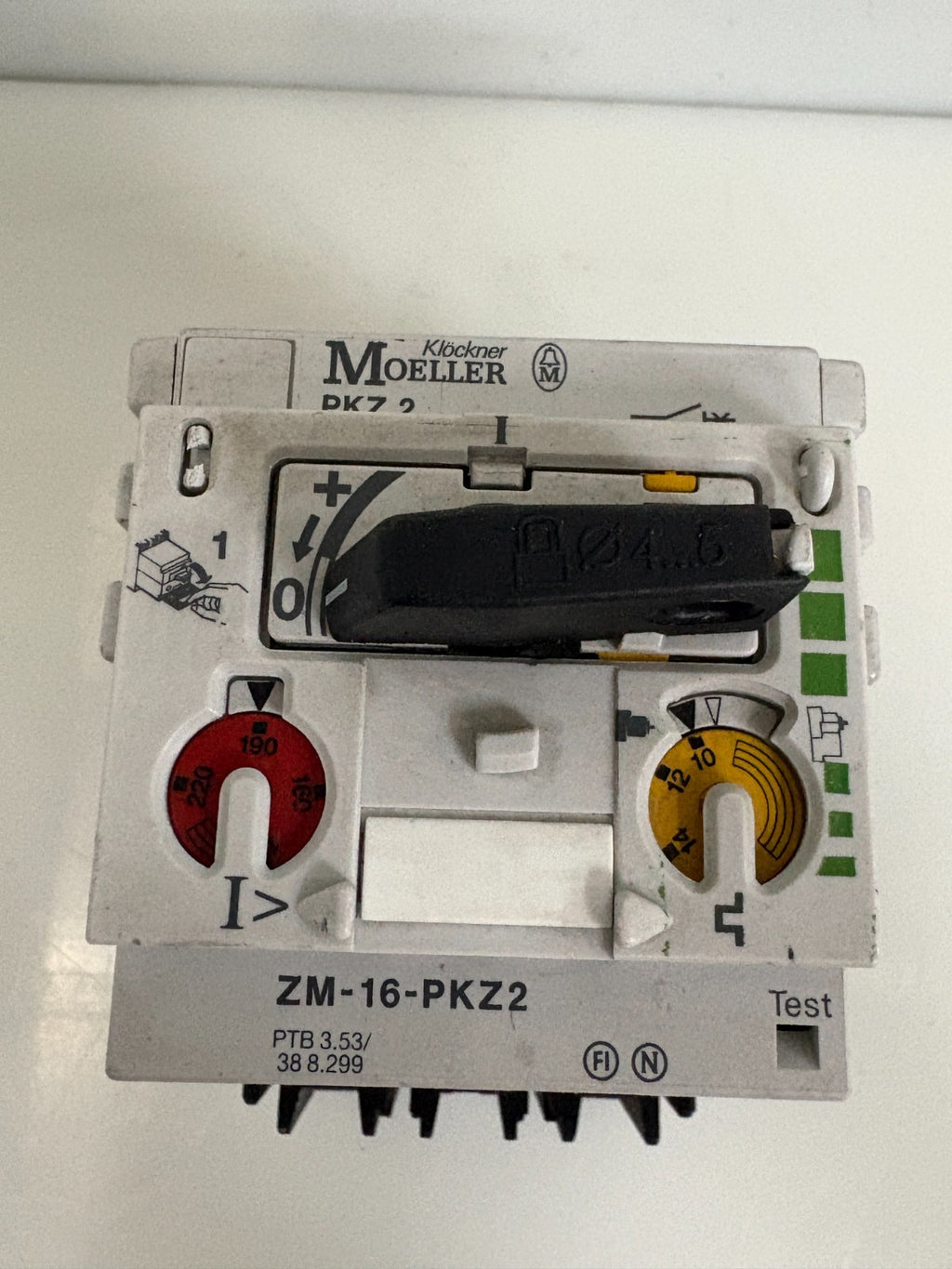 KLOCKNER MOELLER CONTACTOR ASSY PKZ 2 W/ZM-16-PKZ2 TIMER MODULE AND BASE