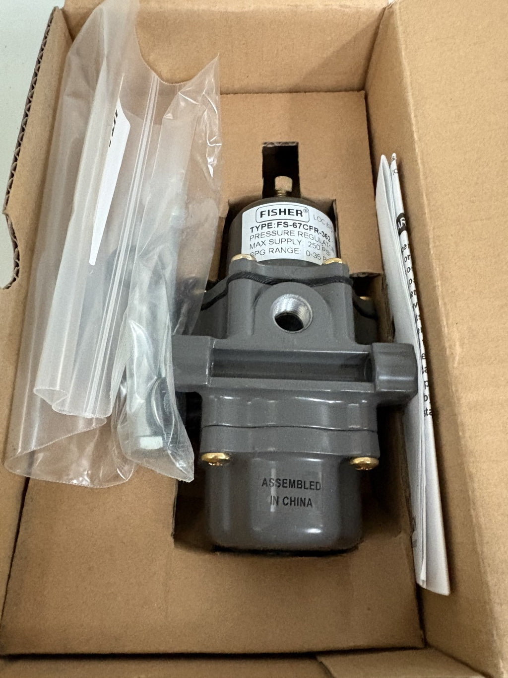 FISHER CONTROLS PRESSURE REGULATOR FS-67CFR-362