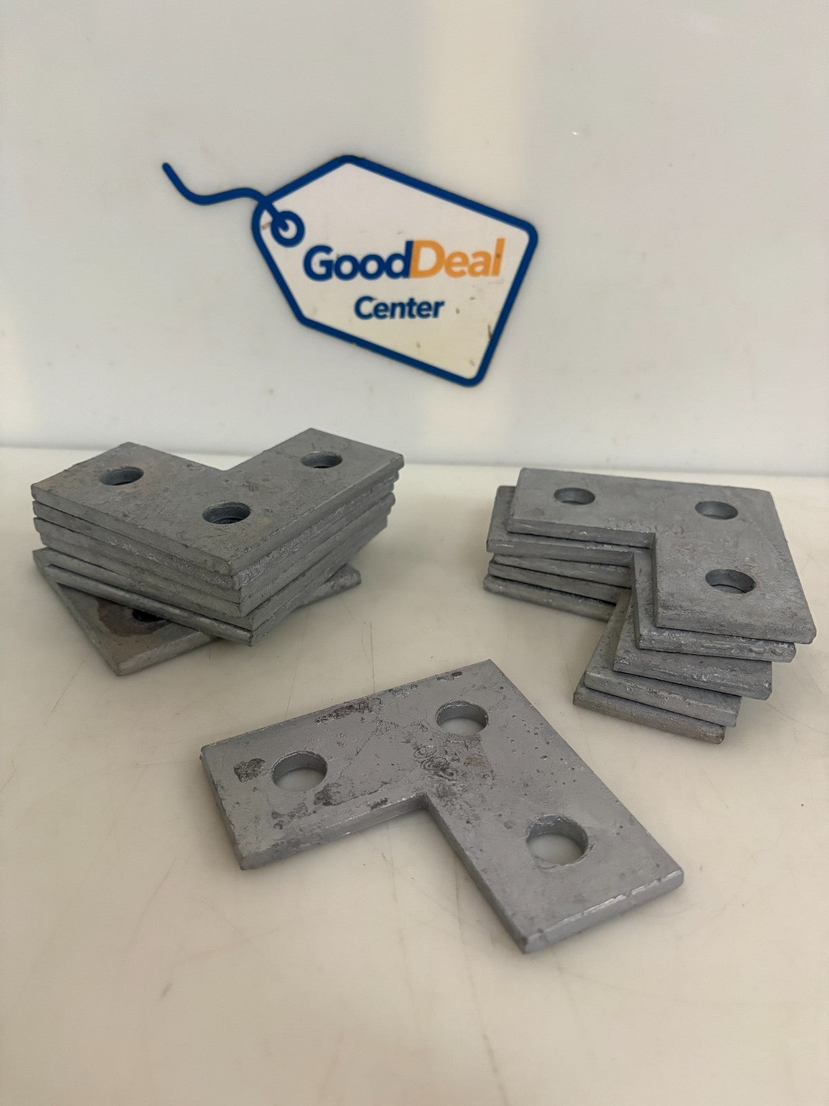 LOT OF 13 ABB THOMAS & BETTS 45 DEGREE GALVANIZED CORNER PLATE CONNECTOR B-9610