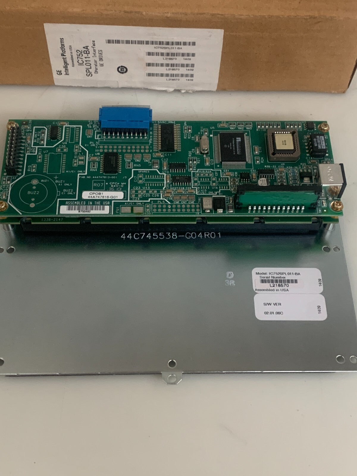 GE INTELLIGENT PLATFORMS OPERATOR INTERFACE IC752 SPL011-BA