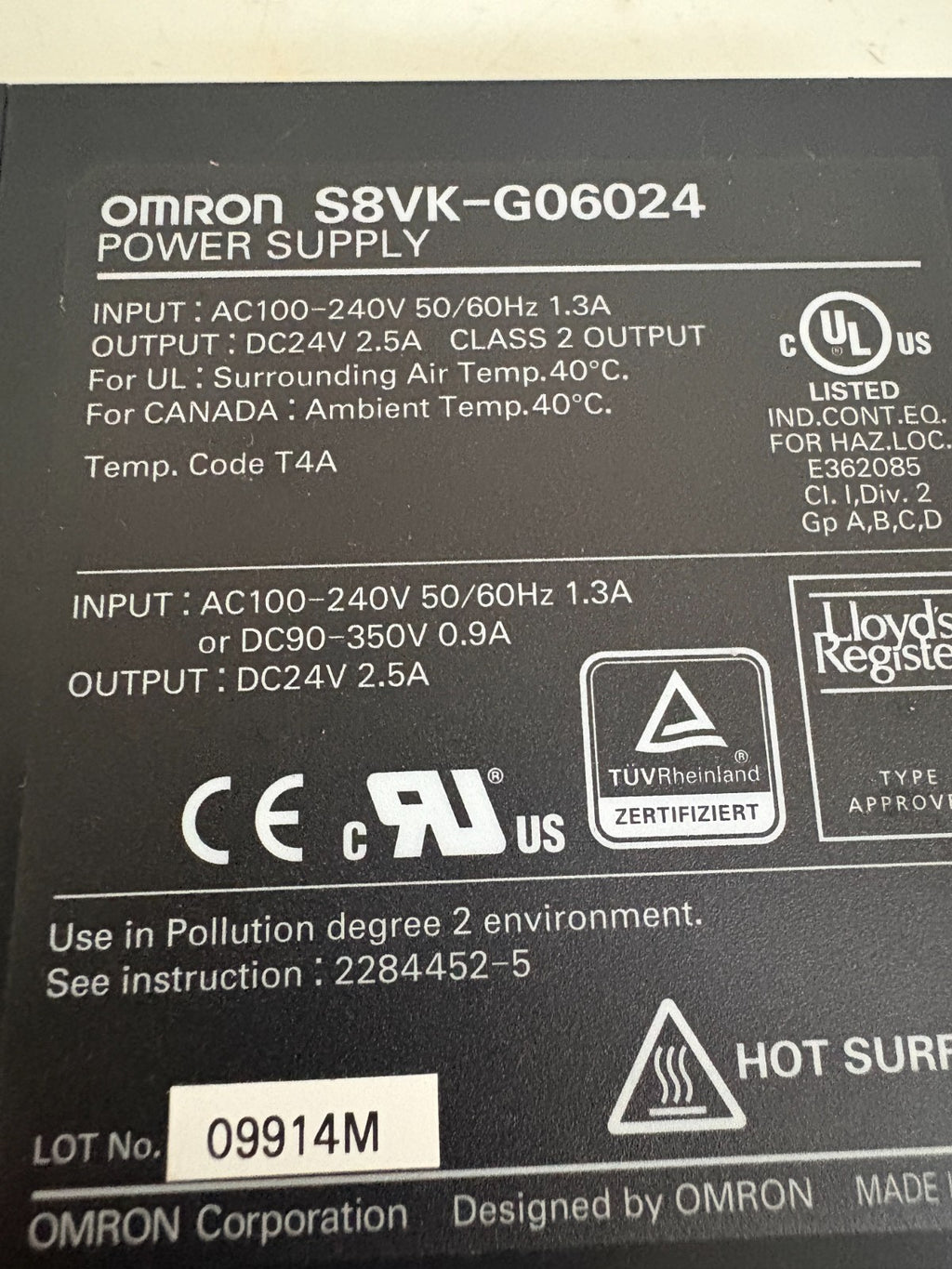 OMRON POWER SUPPLY S8VK-G06024