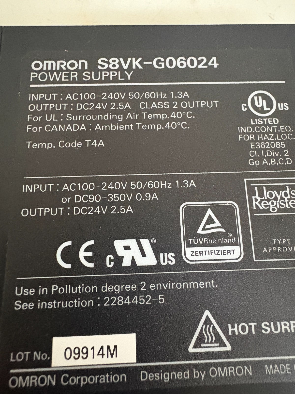 OMRON POWER SUPPLY S8VK-G06024