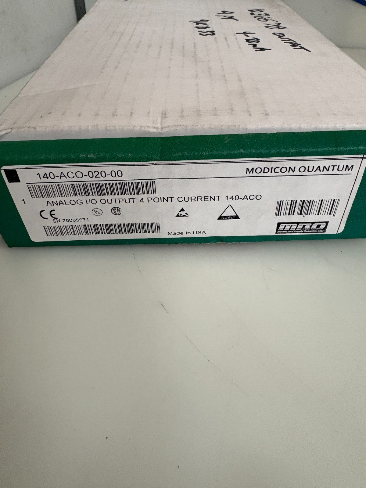 MRO MODICON QUANTUM 140-ACO-020-00 ANALOG I/O OUTPUT 4 POINT CURRENT 140-ACO