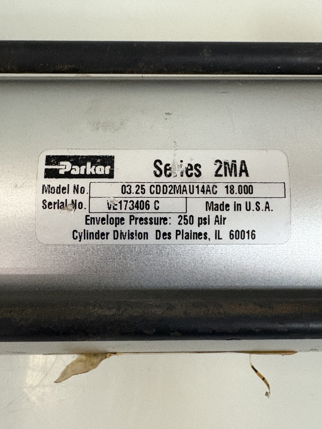 PARKER PNEUMATIC CYLINDER SERIES 2 MA 03.25 CDD2MAU14AC 18.0002