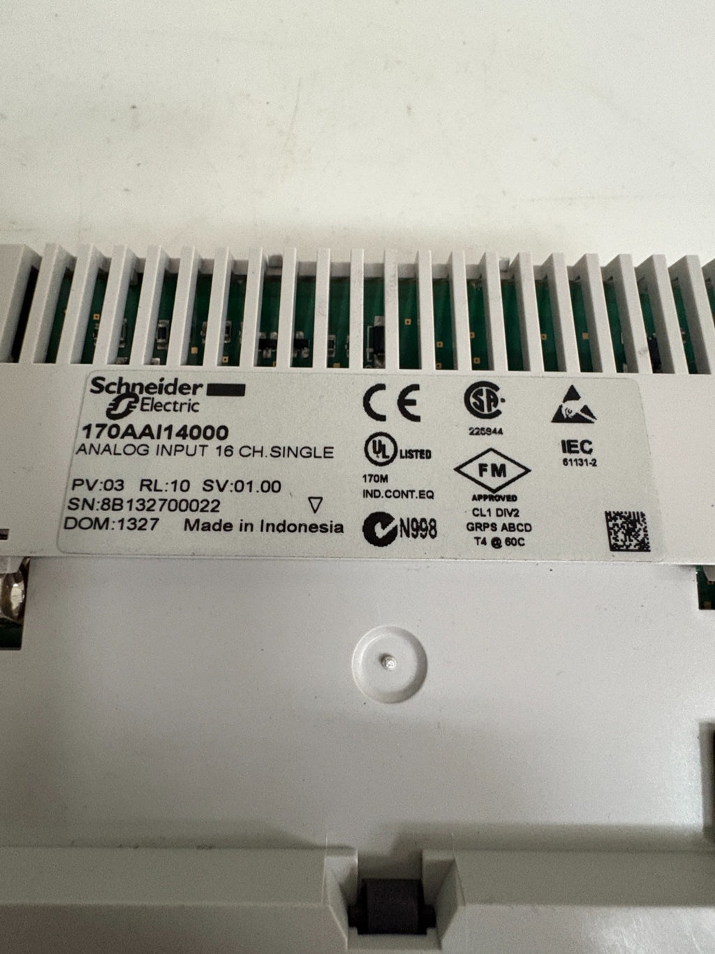 SCHNEIDER MODICON ANALOG INPUT 16 CH SINGLE 170AAI14000