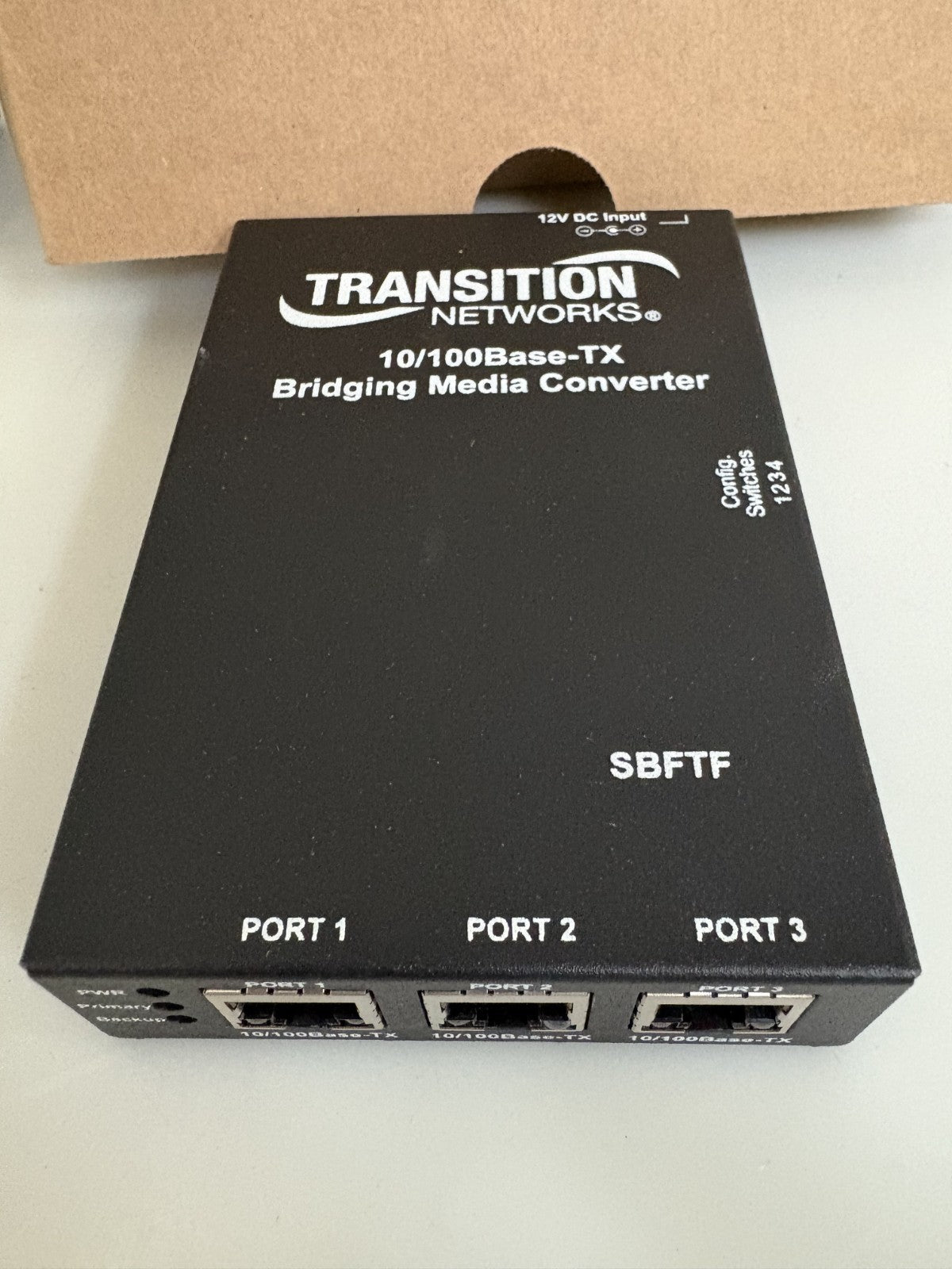 TRANSITION NETWORKS 10/100 BASE-TX BRIDGING MEDIA CONVERTER #SBFTF