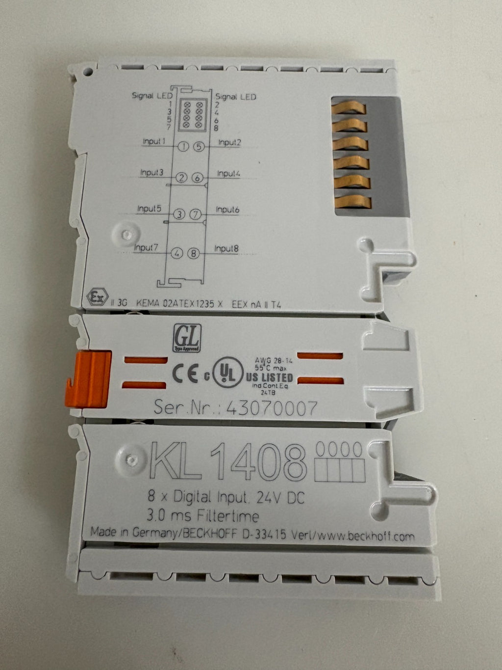 BECKHOFF 8X DIGITAL INPUT KL1408