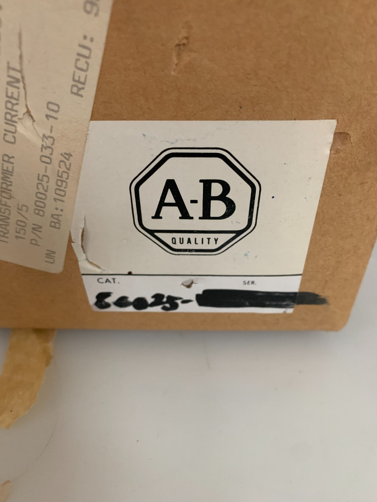 ALLEN BRADLEY CURRENT TRANSFORMER 80025-158-10-150-5