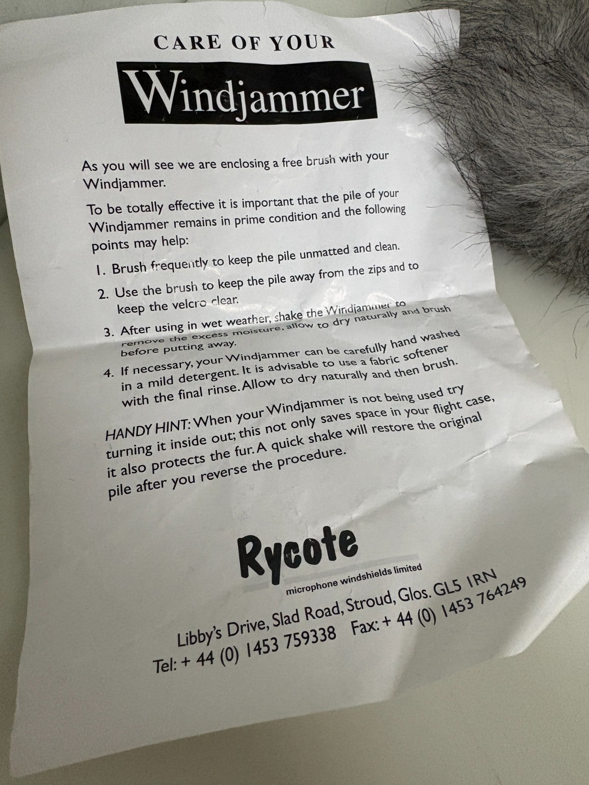 RYCOTE 370MM MIC WIND MUFF1