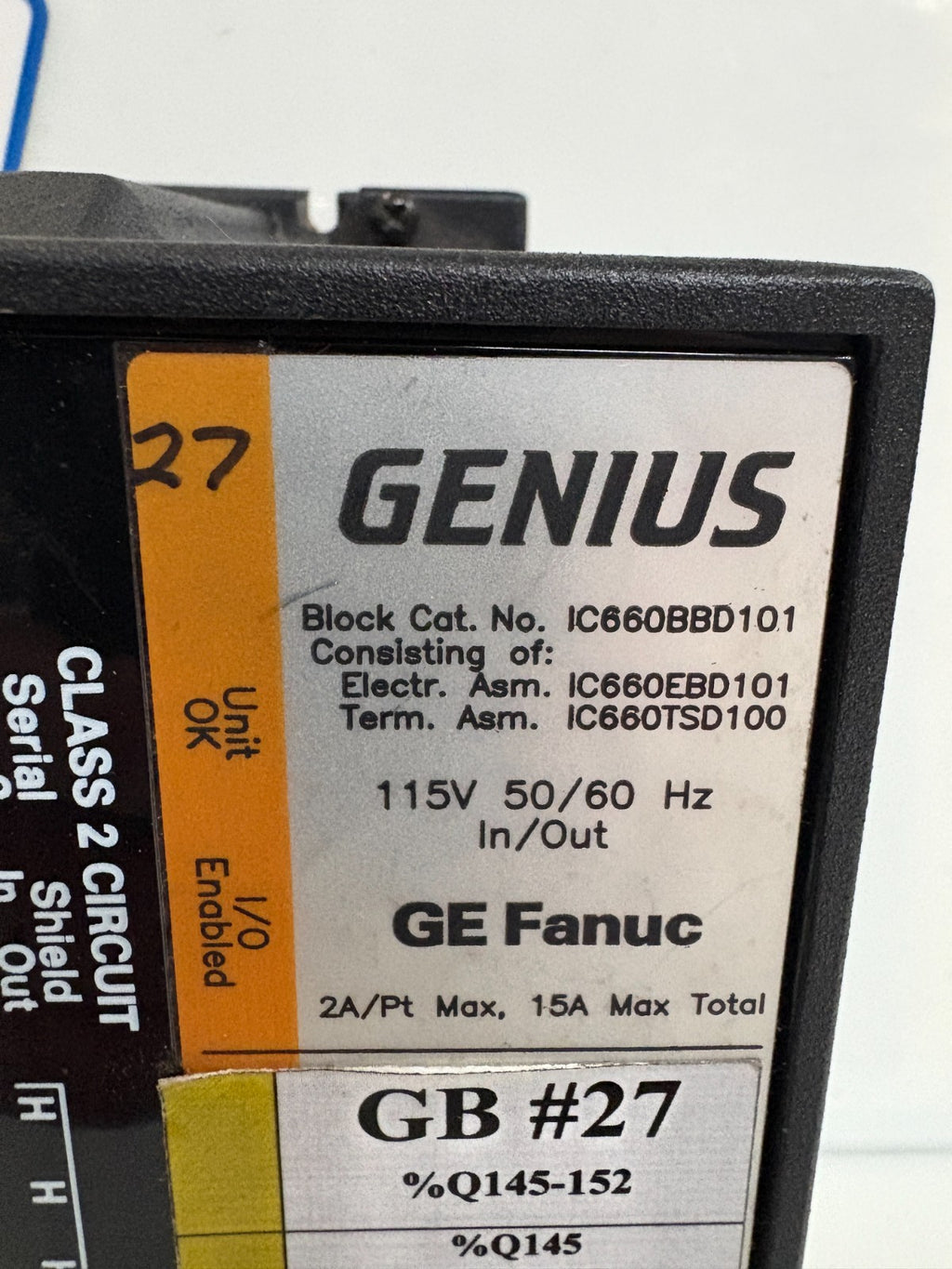 GE FANUC GENIUS 115V 50/60 HZ IN/OUT IC660BBD101  W/IC660TSD100K1