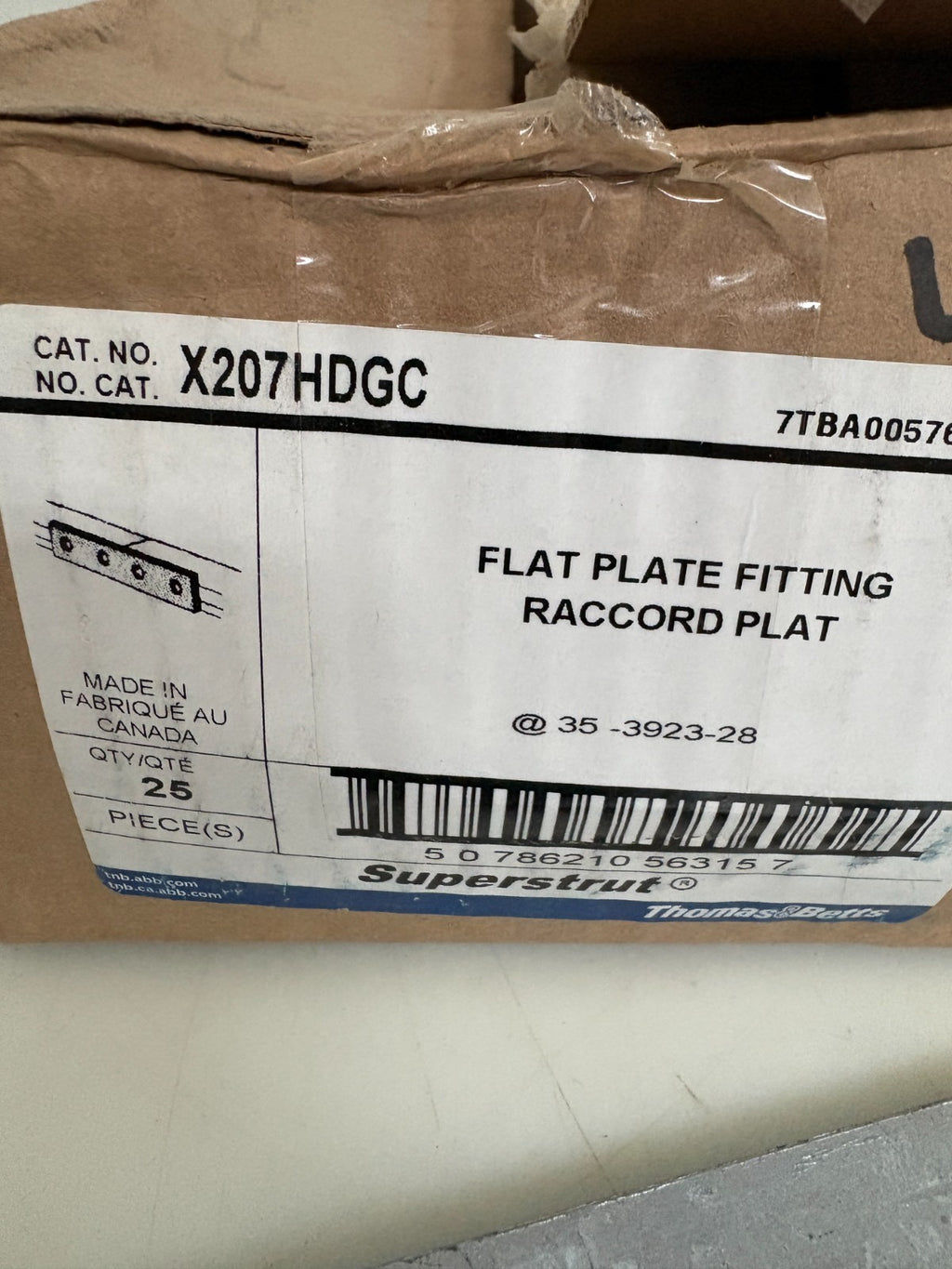 ABB THOMAS & BETTS SUPERSTRUT FLAT PLATE FITTING X207HDGC 25 PER BOX2