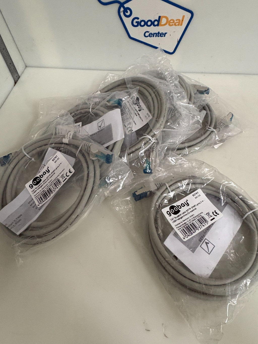 LOT OF 6 GOOBAY CAT 6A PATCH CABLE GREY 2M2