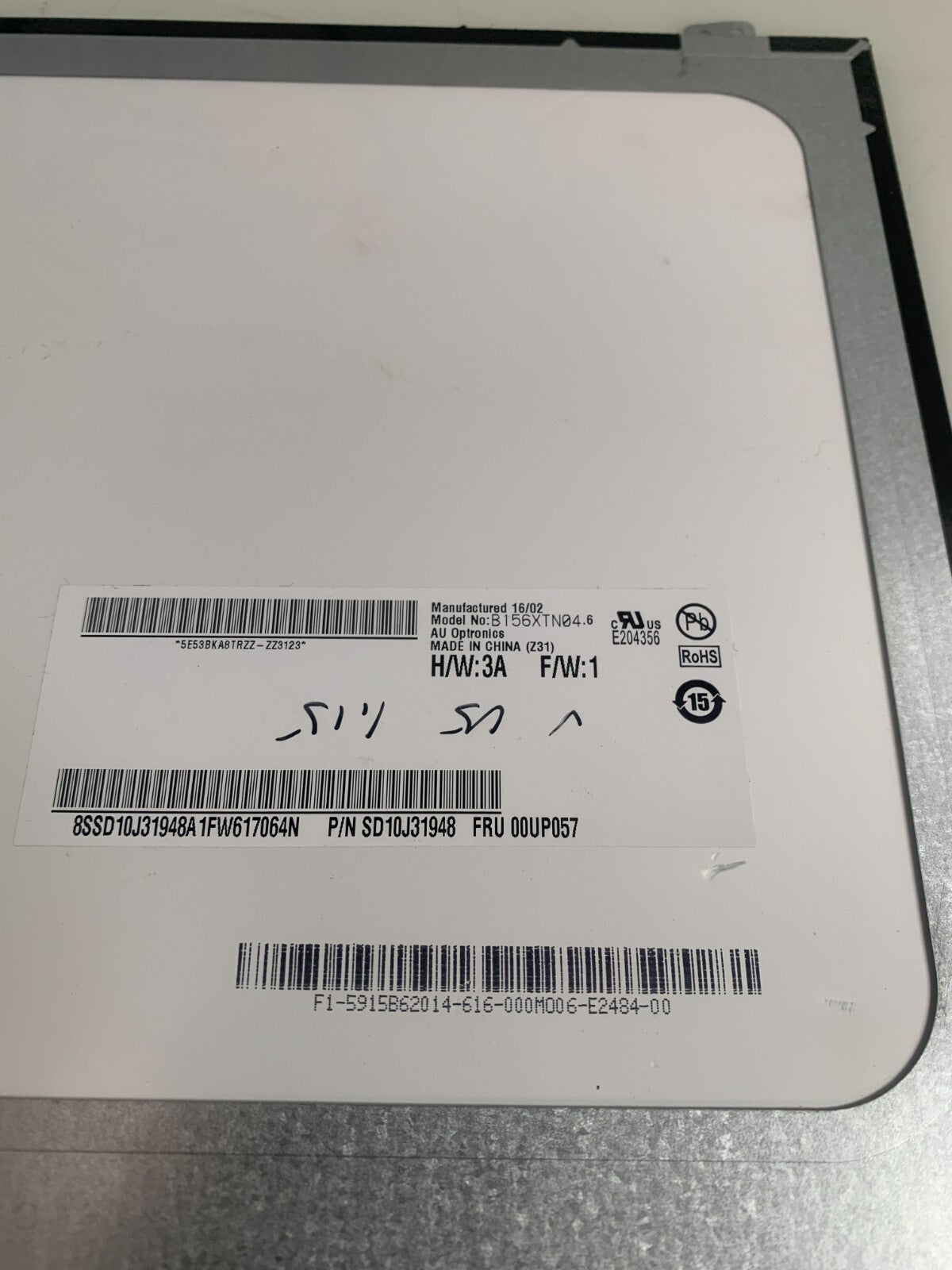 ASUS LCD 15.6 LED SCREEN B156 X TNO4.6