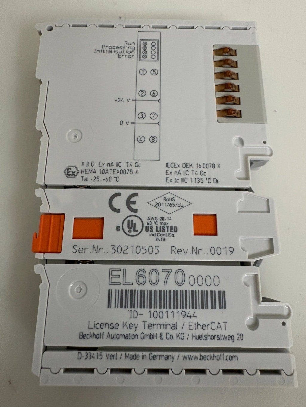 BECKHOFF LICENSE KEY TERMINAL EL60703