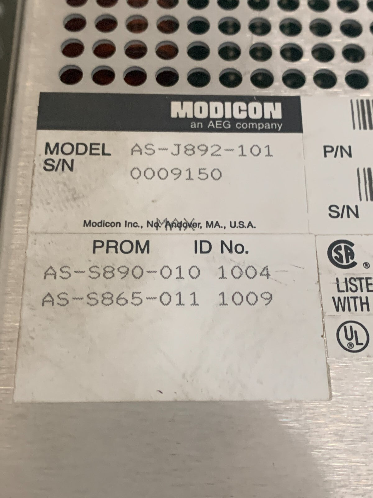 MODICON J892 AEG REMOTE INPUT/OUTPUT PROCESSOR  AS-J892-101