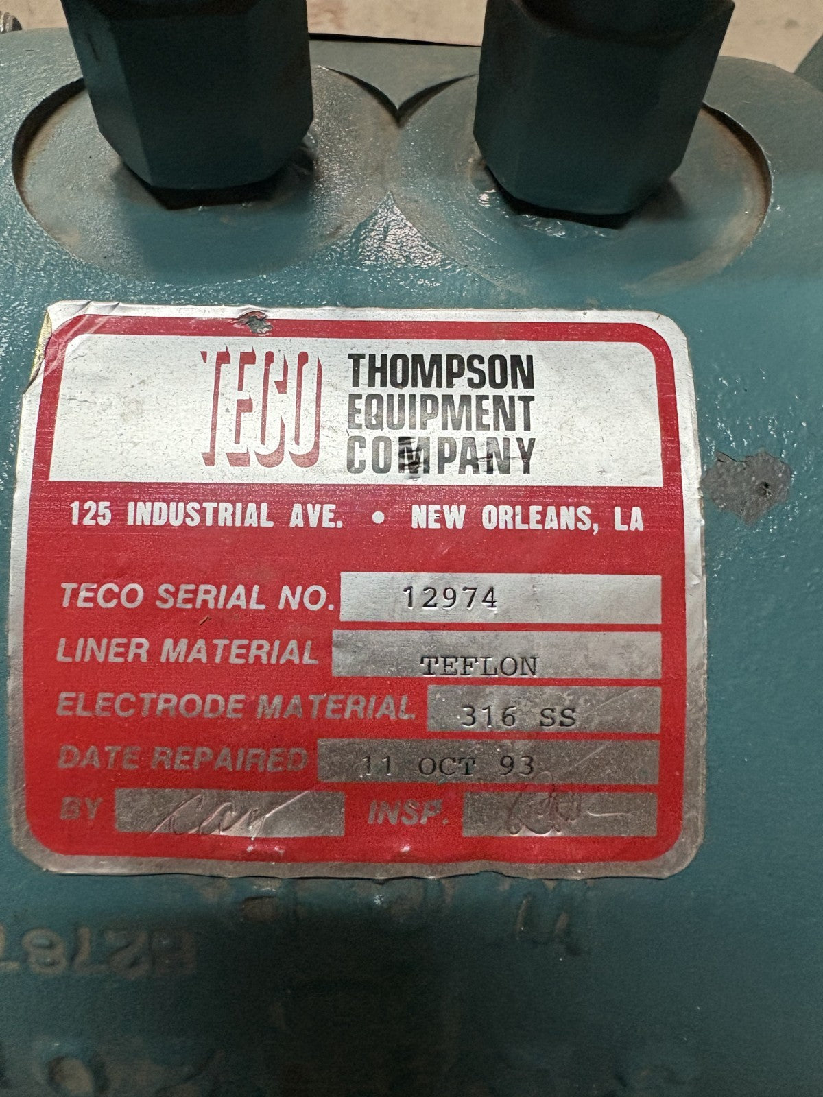 FISHER & PORTER TEFLON MAGNETIC FLOWMETER FLOW TUBE MODEL 10D1430 A