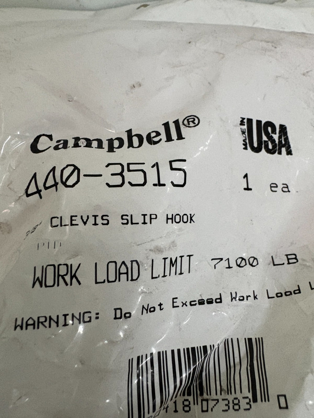 LOT OF 2 CAMPBELL 3/8 CLEVIS SLIP HOOK 440-35152