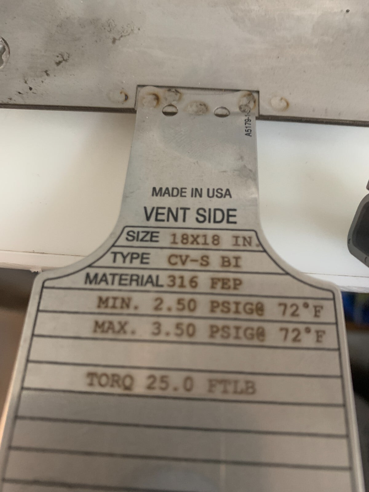FIKE RUPTURE DISK 18"X18" CV-S BI 316 FEP