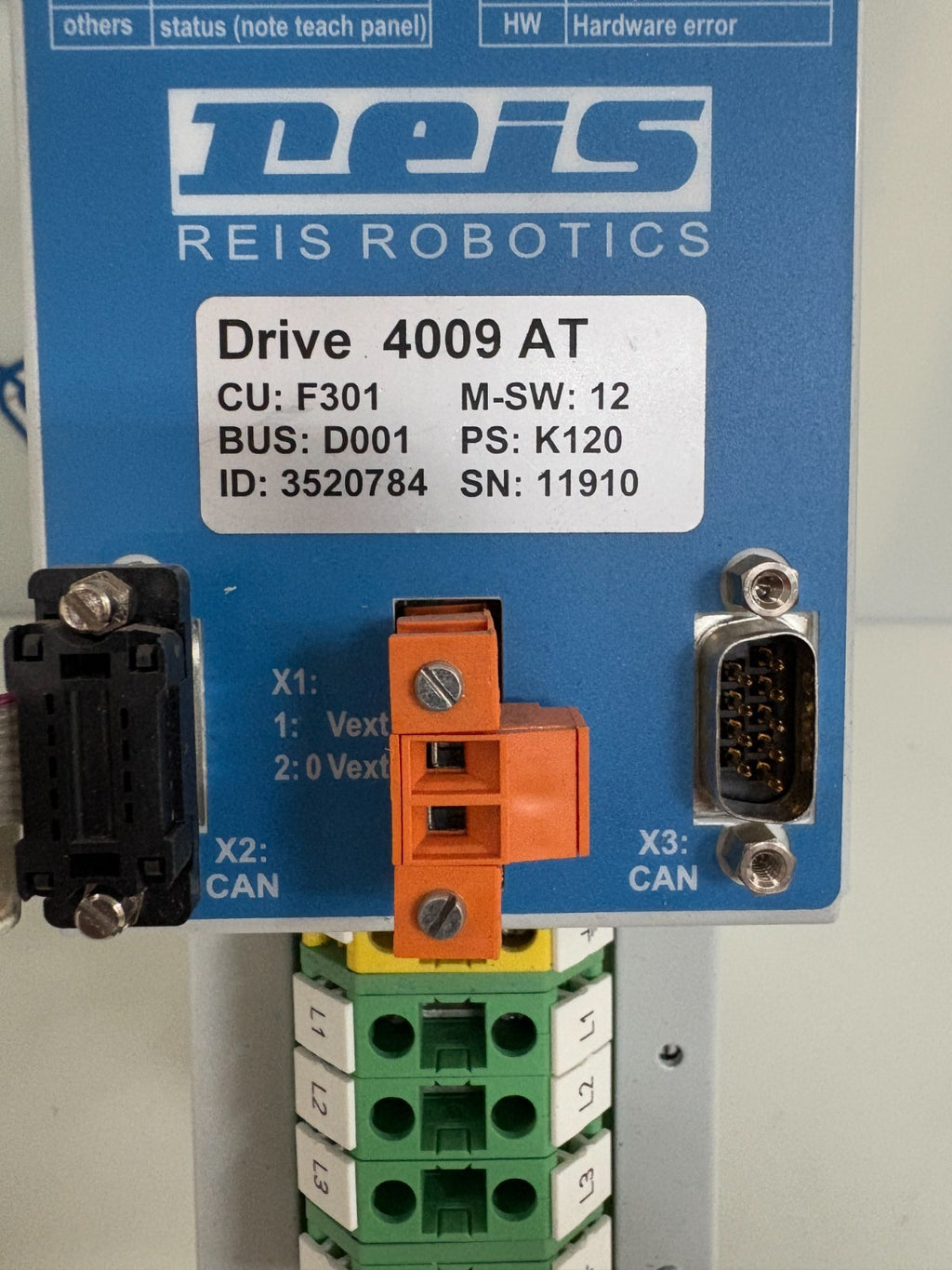 REIS ROBOTICS MOTOR DRIVE 4009 AT ID 35207841