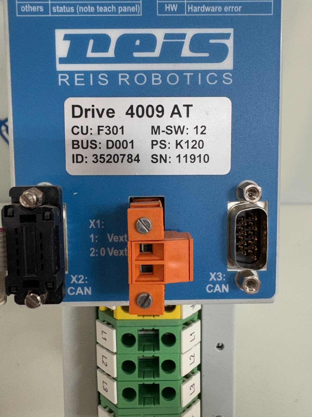 REIS ROBOTICS MOTOR DRIVE 4009 AT ID 35207841