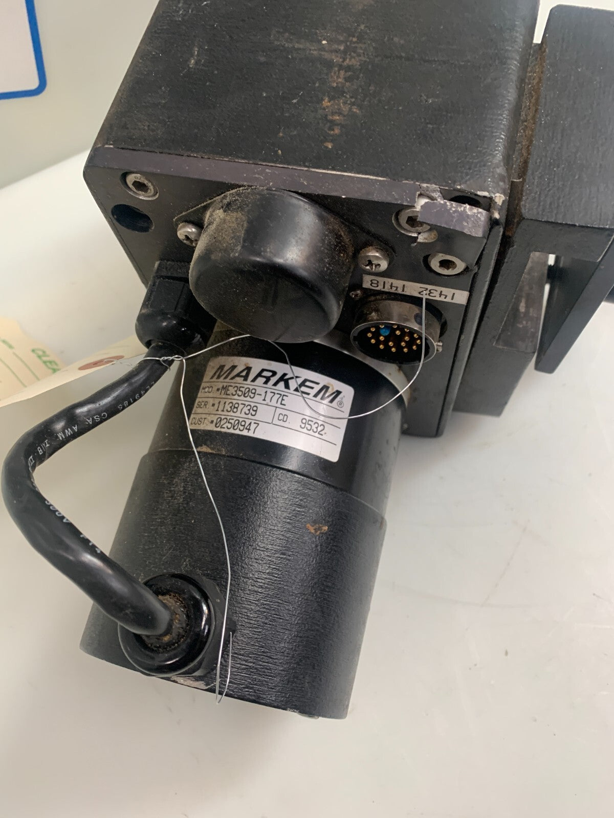 MARKEM 9840 HD Rotary Printer Head Coder with ME3509177E Servo Motor AS IS