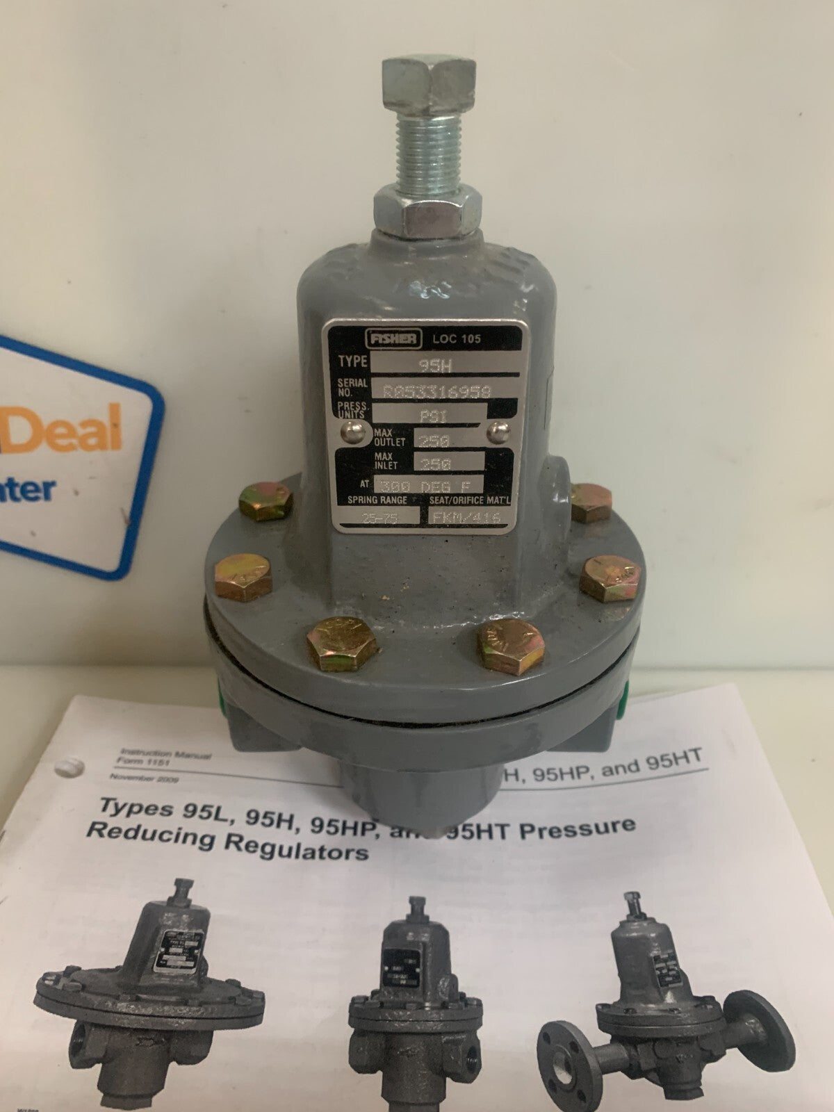 FISHER PRESSURE REGULATOR M95H-37/140