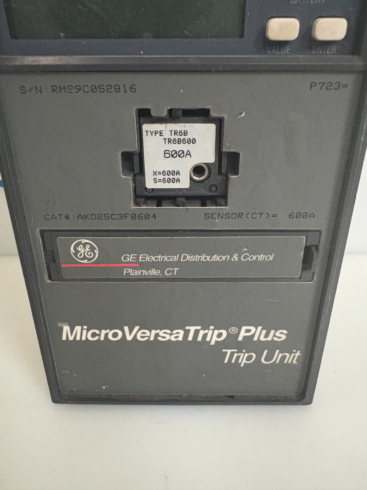GENERAL ELECTRIC MICRO VERSATRIP PLUS TRIP UNIT AK025C3F0604