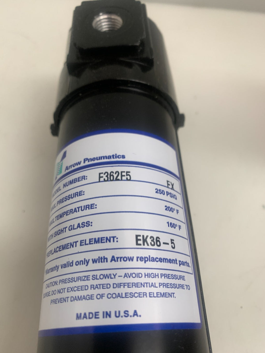 NEW Arrow Pneumatics F362F5 Pneumatic Drain Filter 9001 