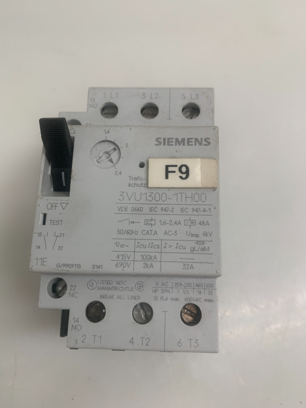 SIEMENS  Manual Motor Starter   3VU1300-1TH001