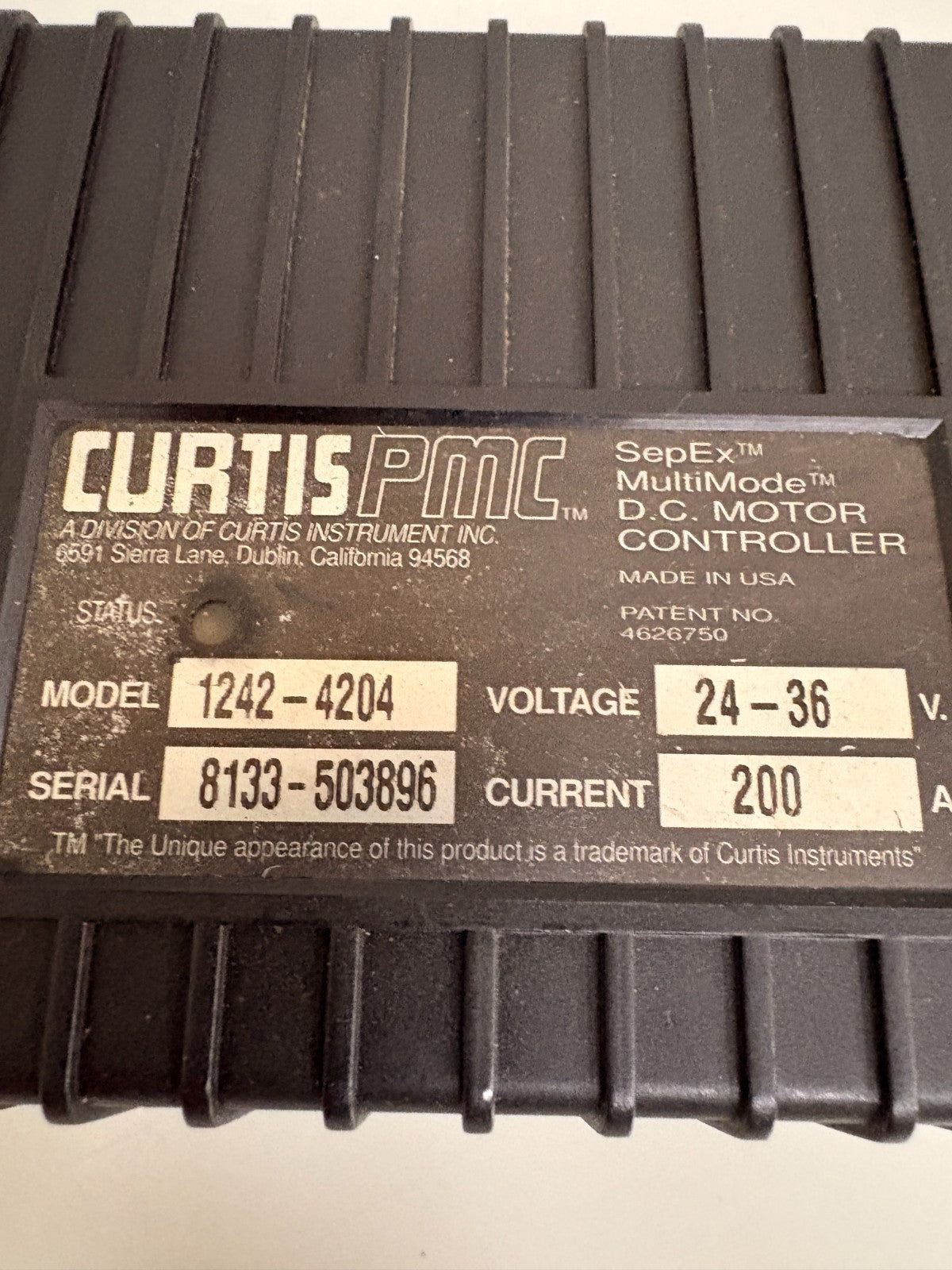 CURTIS PMC FORLIFT PMC DC MOTOR CONTROLLER #1242-42042