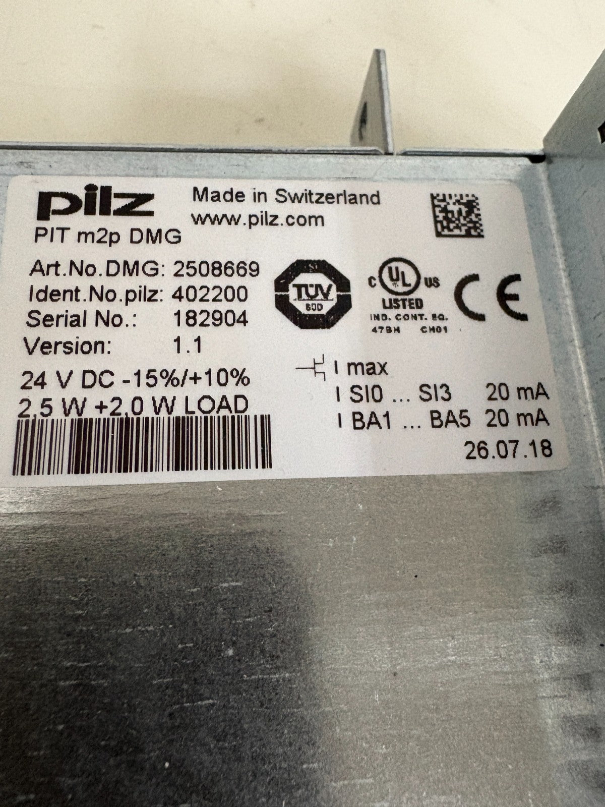 PILZ SAFETY MODULE DMG MORI DMG 2508669 V1.1