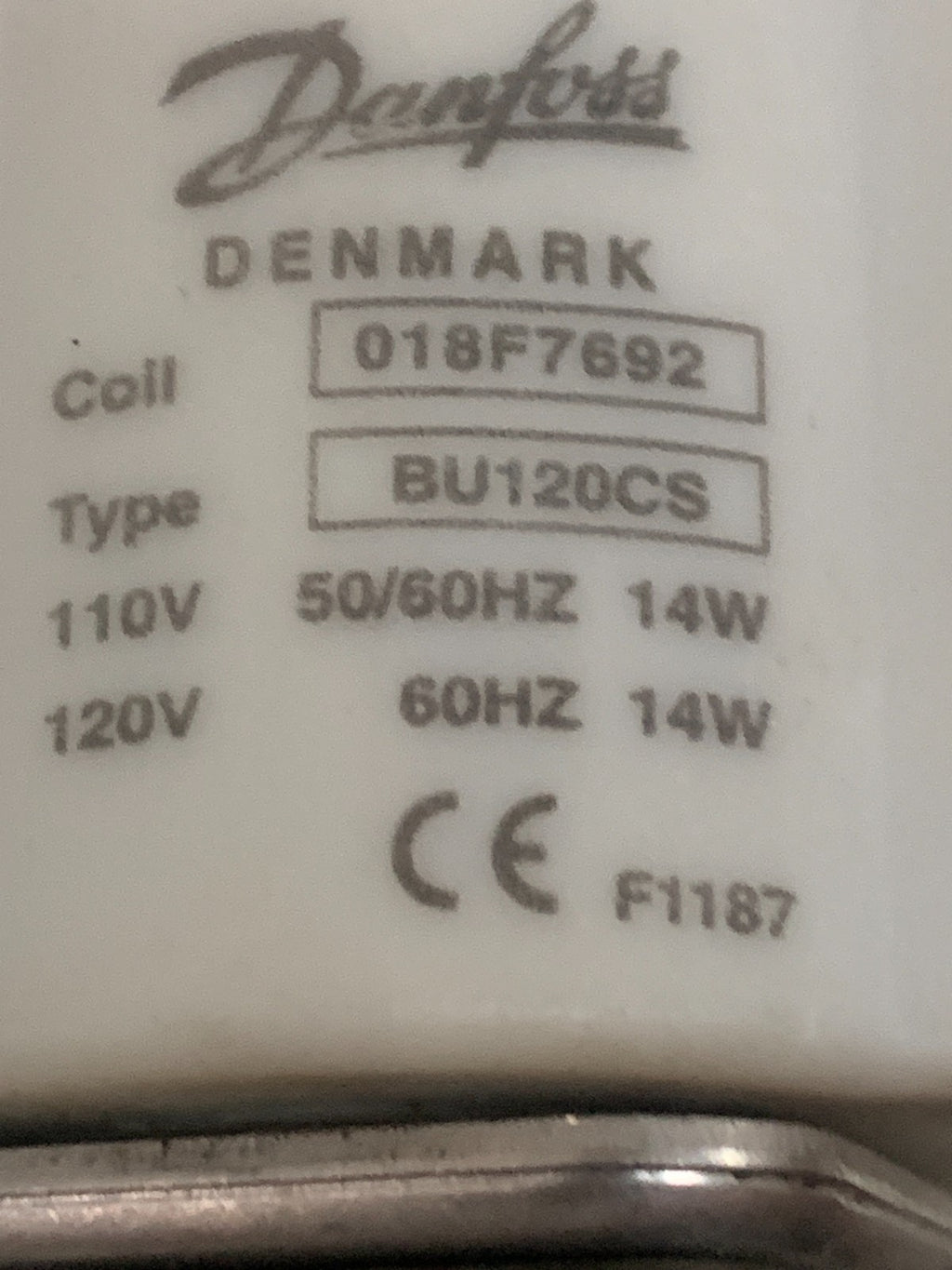 DANFOSS SOLENOID VALVE FLOW VALVE 018F7670 TYPE BU12OCS