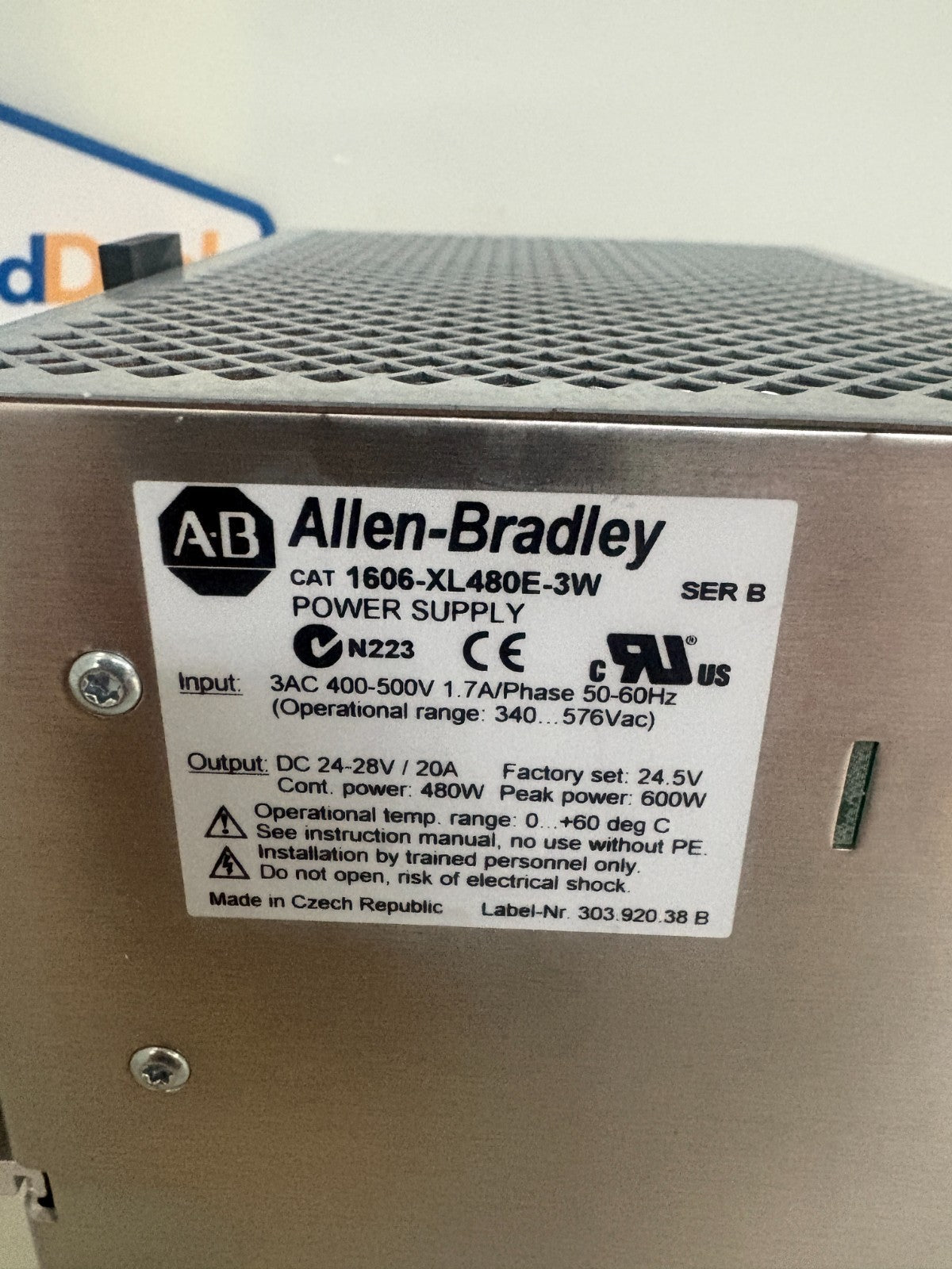 ALLEN BRADLEY POWER SUPPLY 1606-XL48E-3W 2