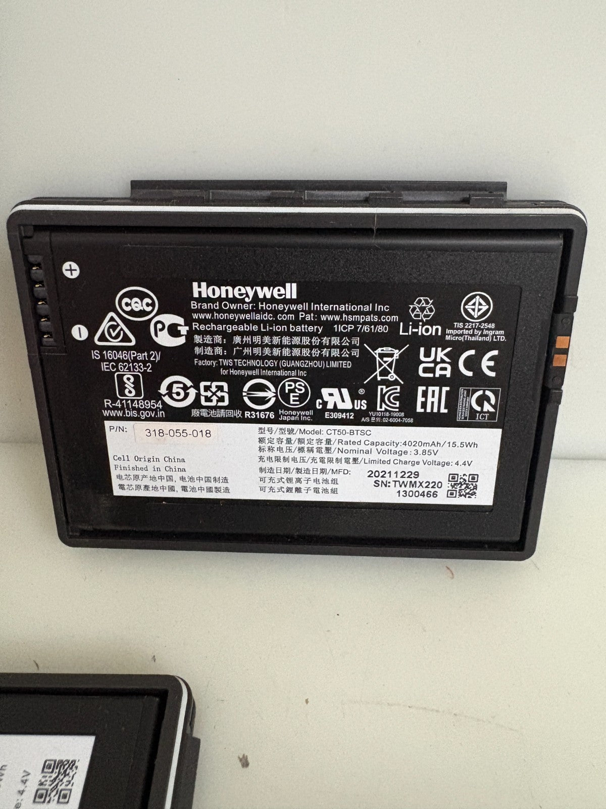 LOT OF 5 HONEYWELL REPLACEMENT BATTERY 318-055-018CT50-BTSC1