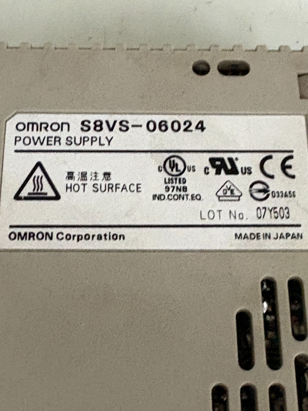 OMRON POWER SUPPLY S8VS-06024