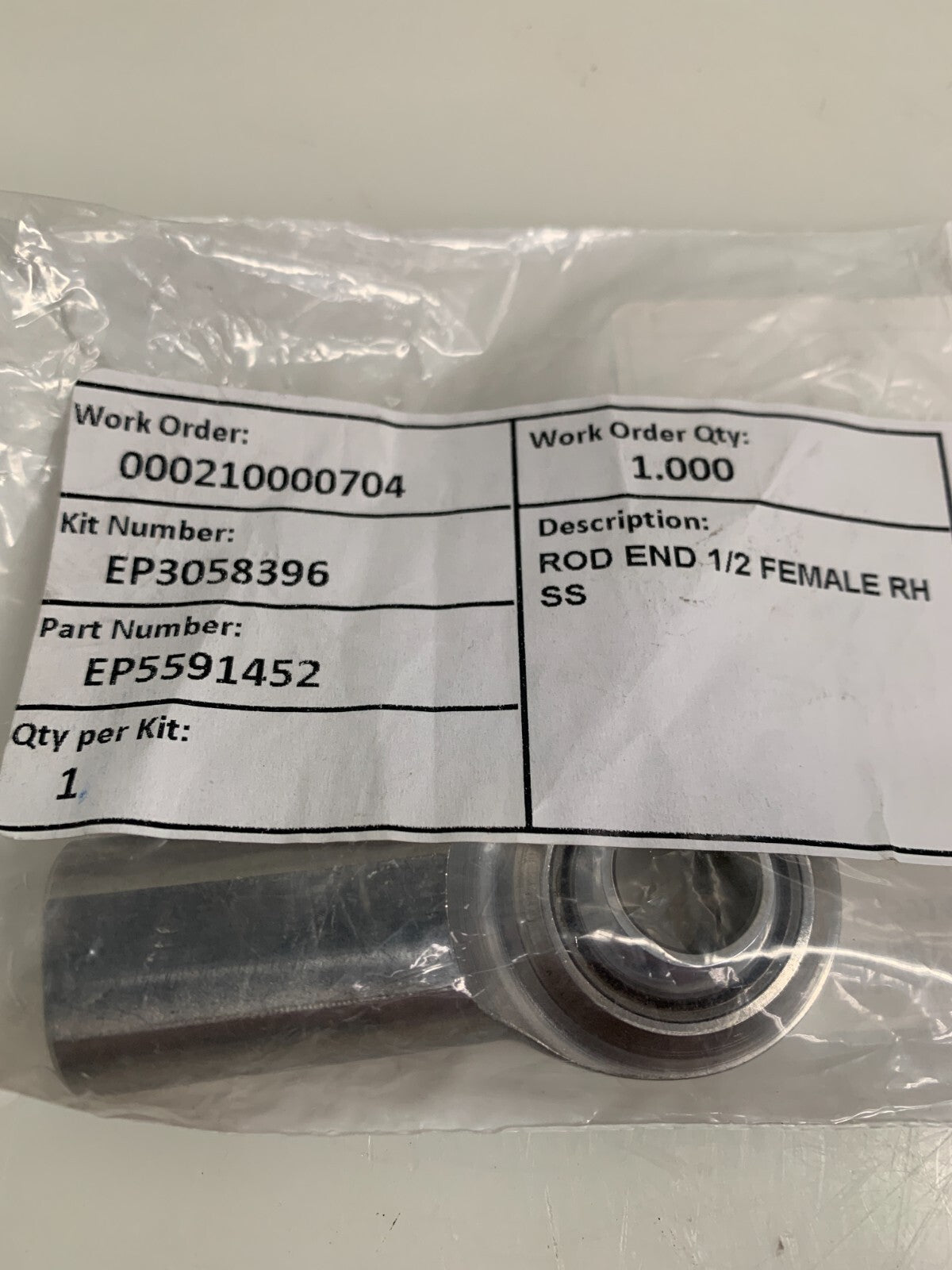 PACTIV EVERGREEN ROD END 1/2 FEMALE RH SS 559 14522