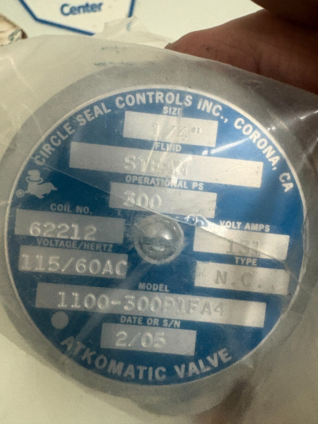 CIRCLE SEAL CONTROLS ATKOMATIC VALVE #1100-300P1FA41