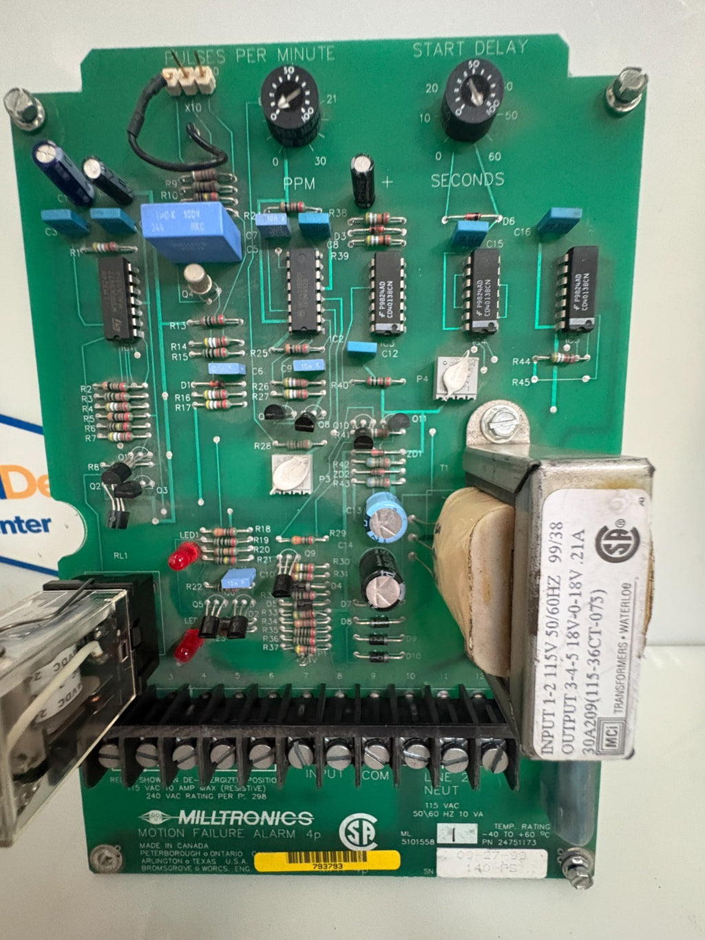 MILLTRONICS MOTION FAILURE ALARM MAIN BOARD 4P1