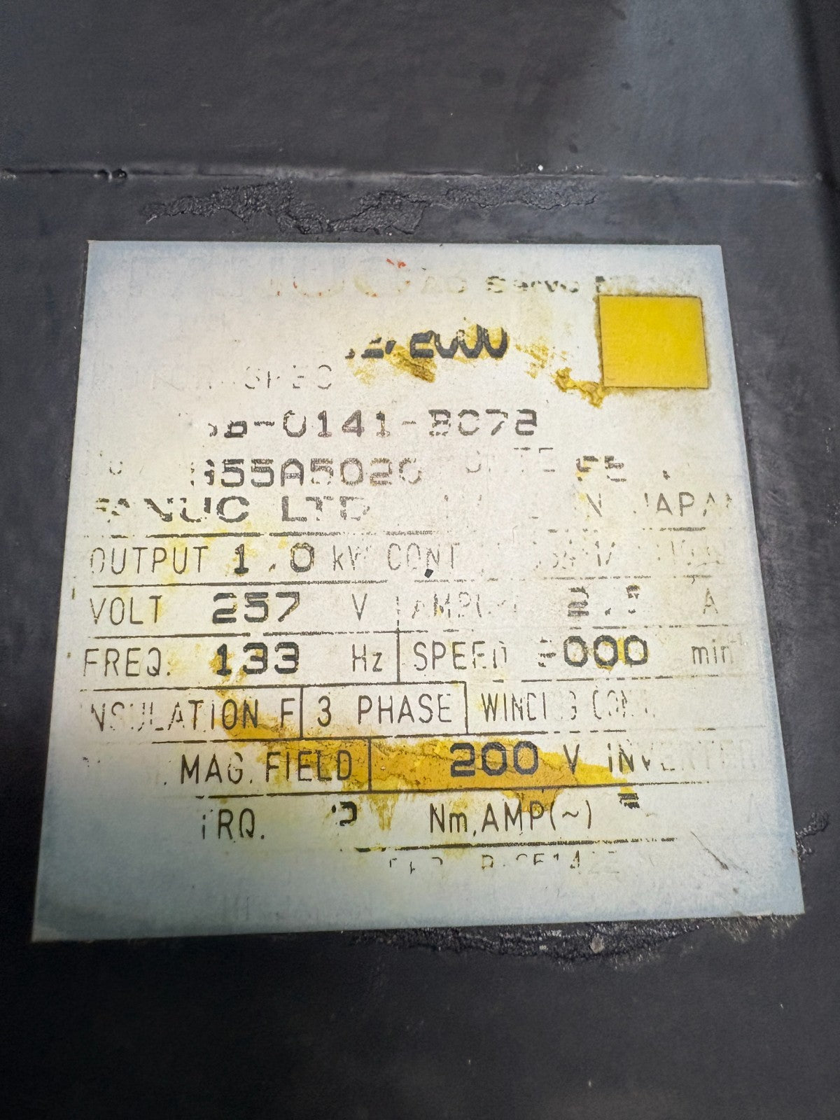 FANUC AC SERVO MOTOR A06B-0141-B072 2